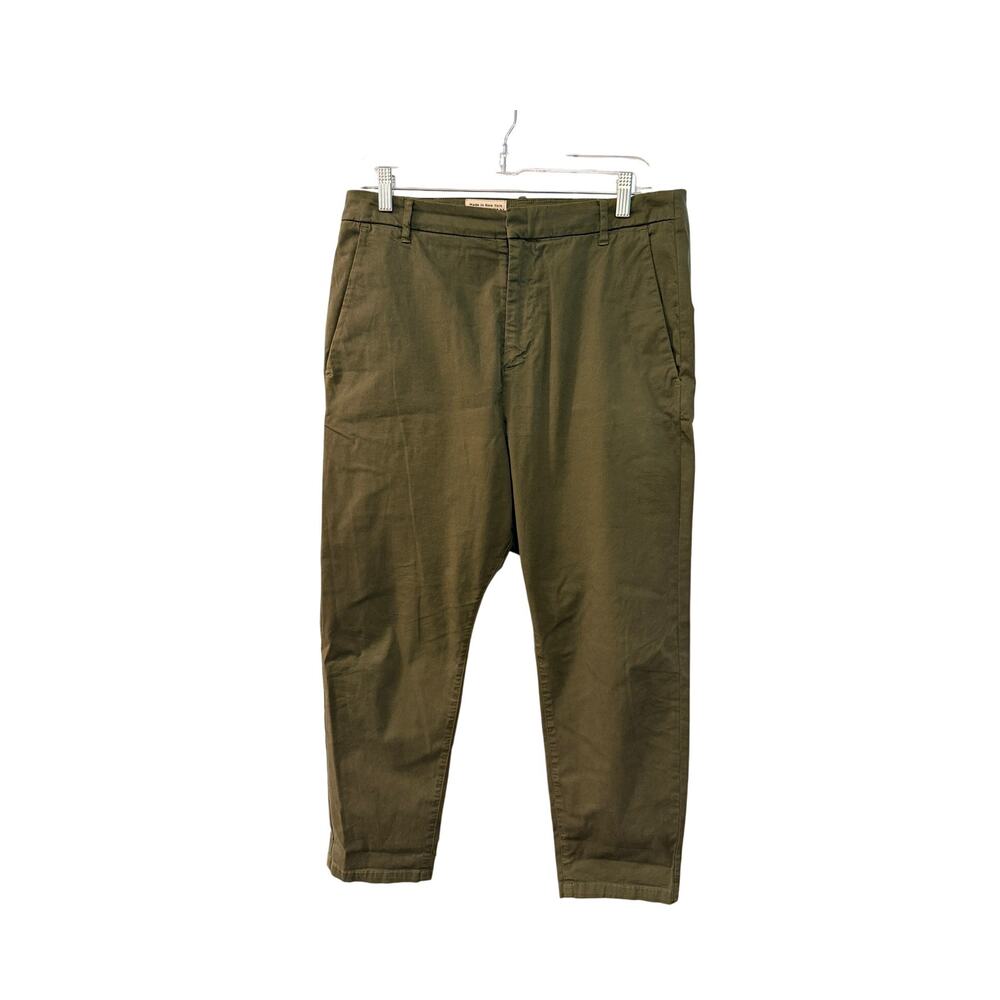 Nili Lotan 6 Olive Green Paris Pants $345 Drop Crotch Slouchy Cotton Cropped NWT - Picture 2 of 8